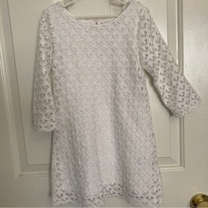 Genuine Kids White Scallop Shift Dress